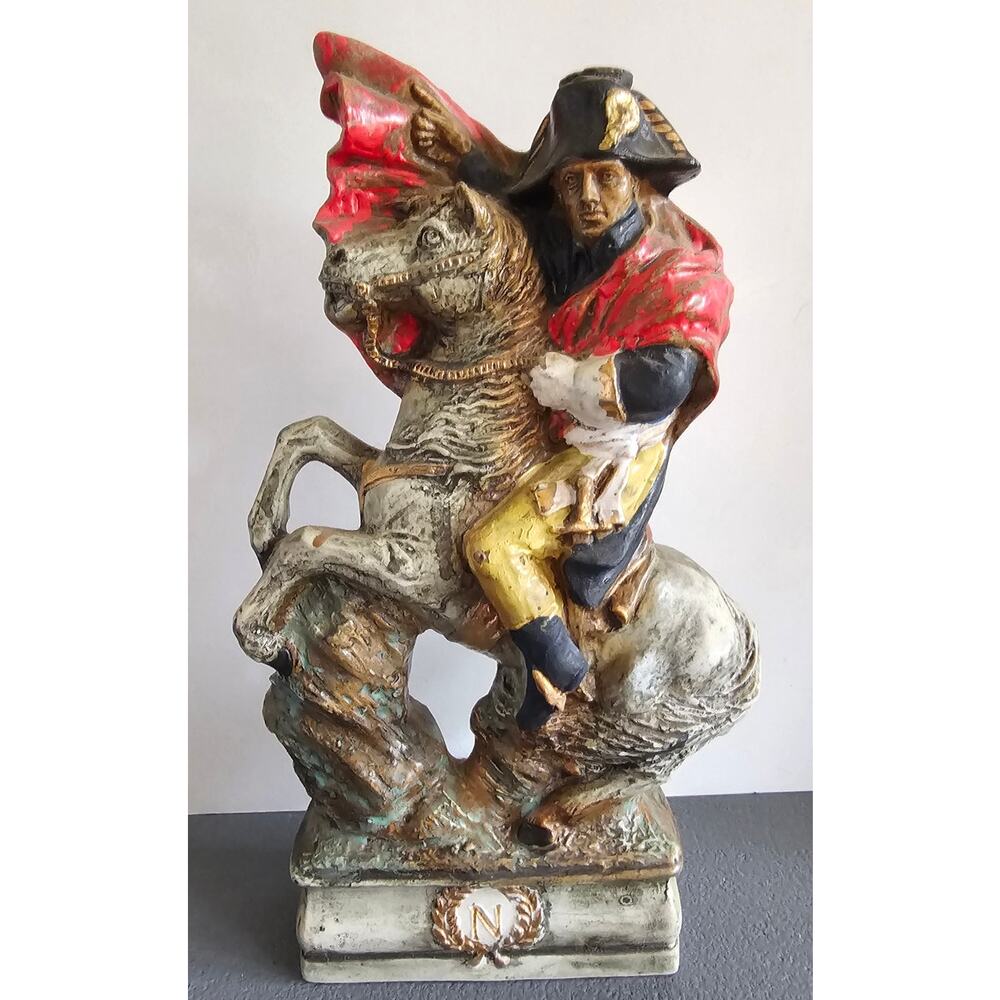 Garnier Paris France Creme de Menthe Napoleon Liquor Decanter, Soldier Horse N